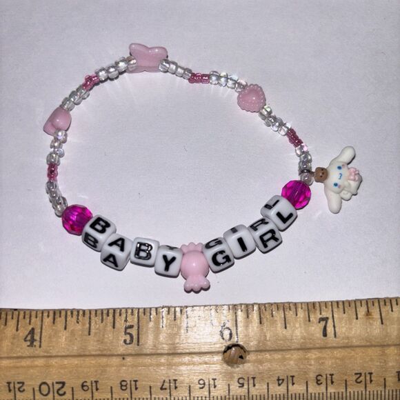 Multicolor “Baby Girl” Bracelet Adult Humor Beaded Handmade Naughty Accessories - Picture 3 of 4